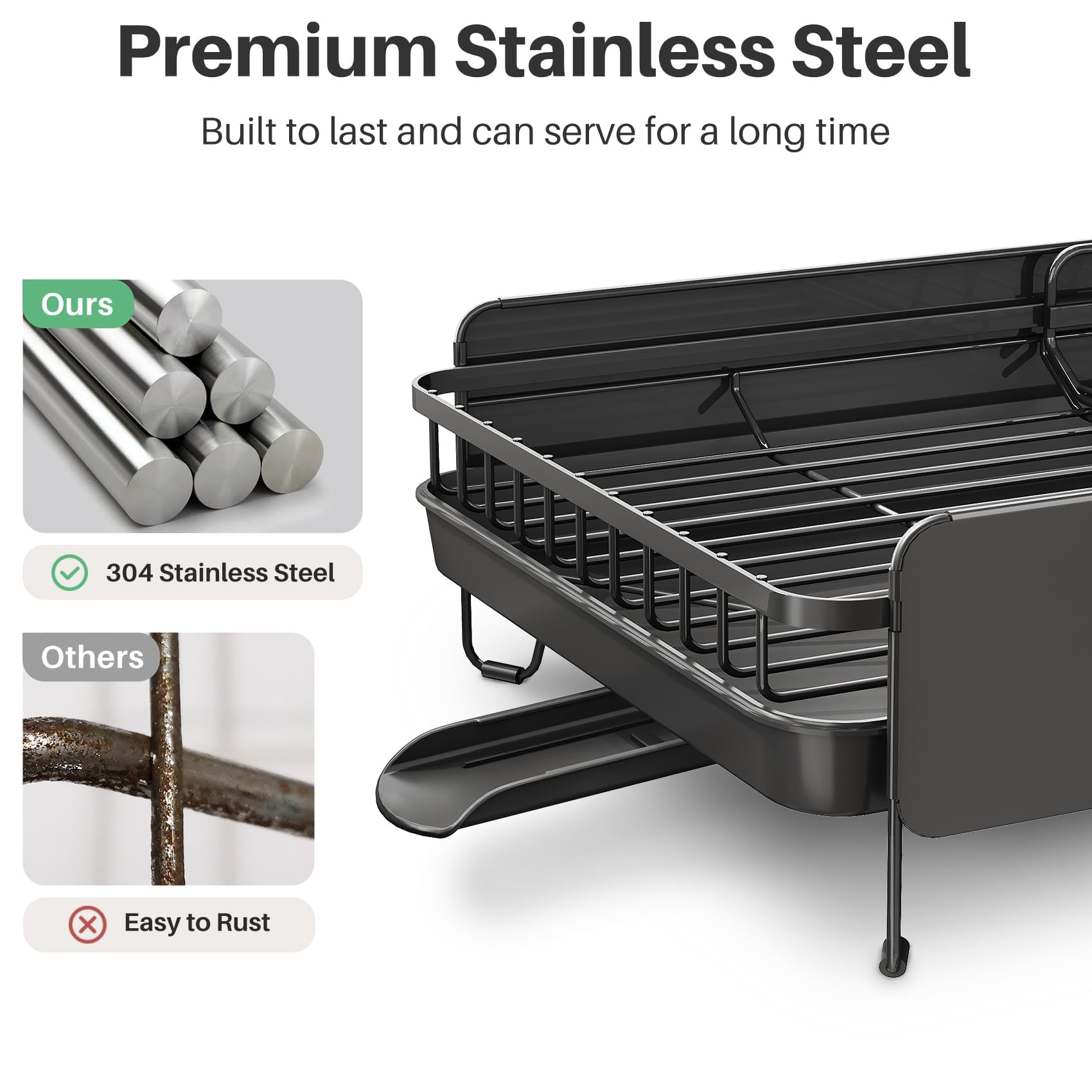 SNTD angled drip tray and drainage spout direct water away.
