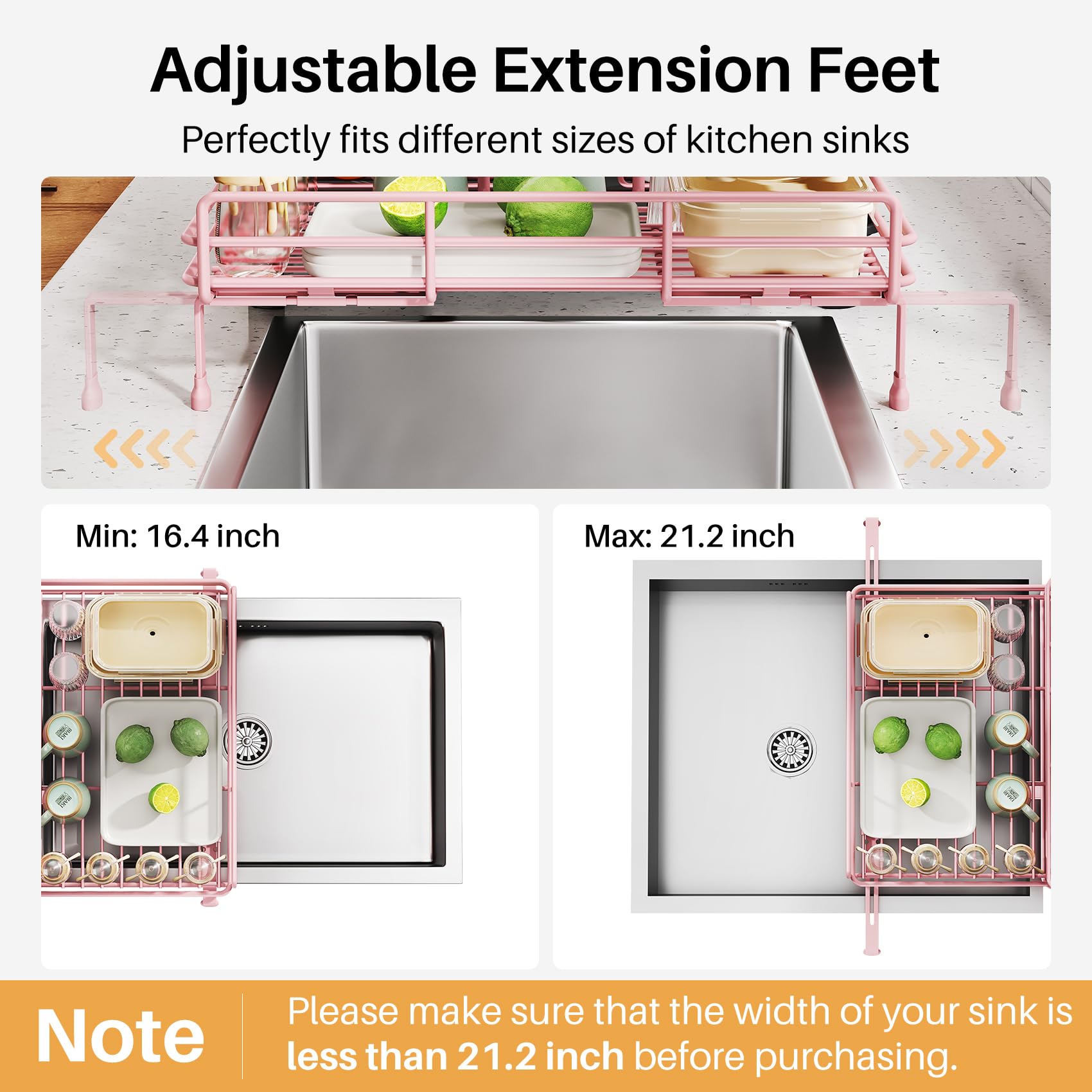 Pink finish adds a stylish touch to any kitchen.