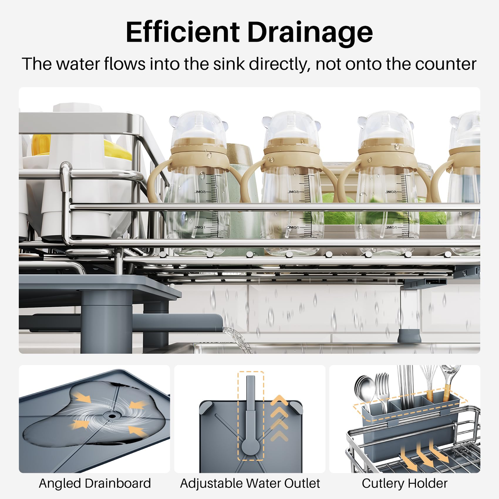 SNTD removable-utensil-holder keeps cutlery organized while drying.