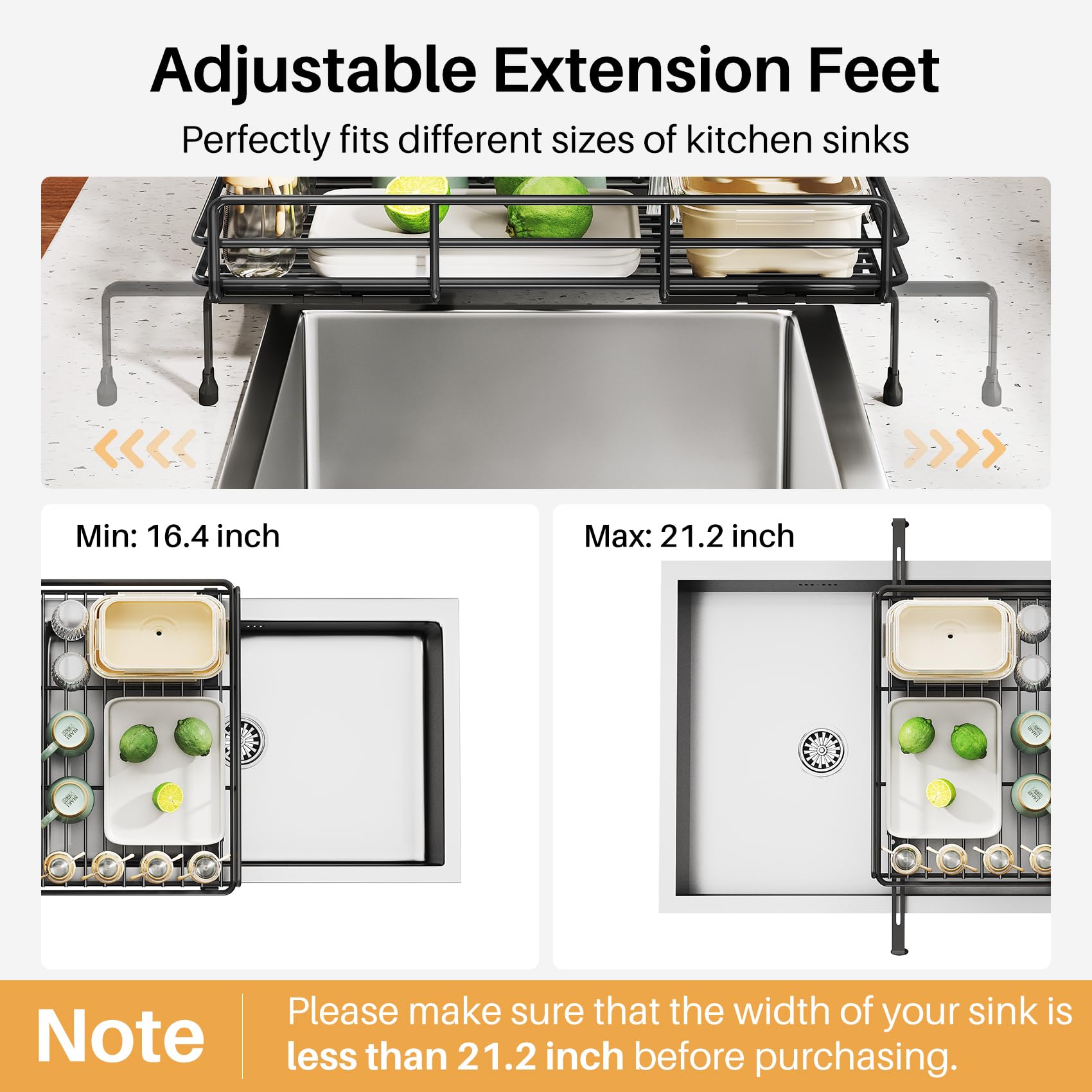 SNTD dish rack includes a three-compartment utensil holder.