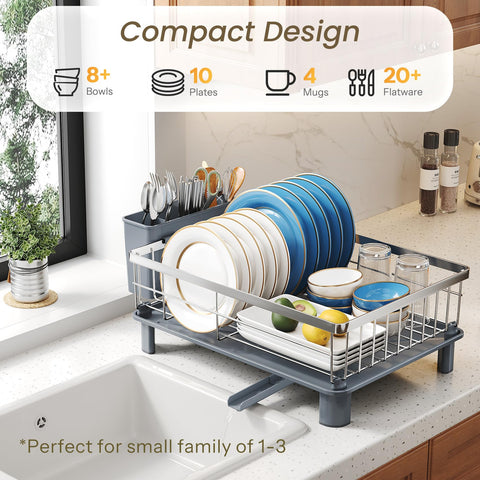 SNTD dish drying rack in stainless steel offers rust resistance for daily use.