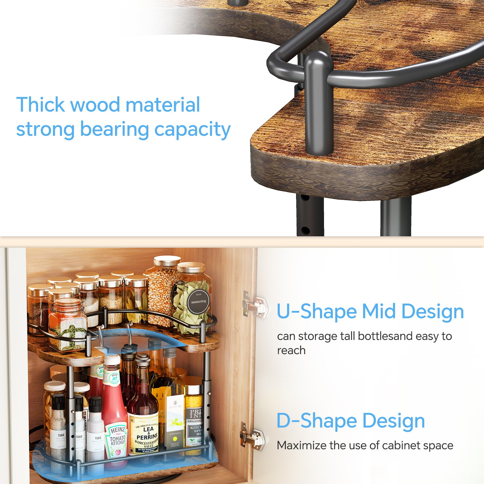 SNTD space-saving kitchen organizer keeps spices neatly arranged