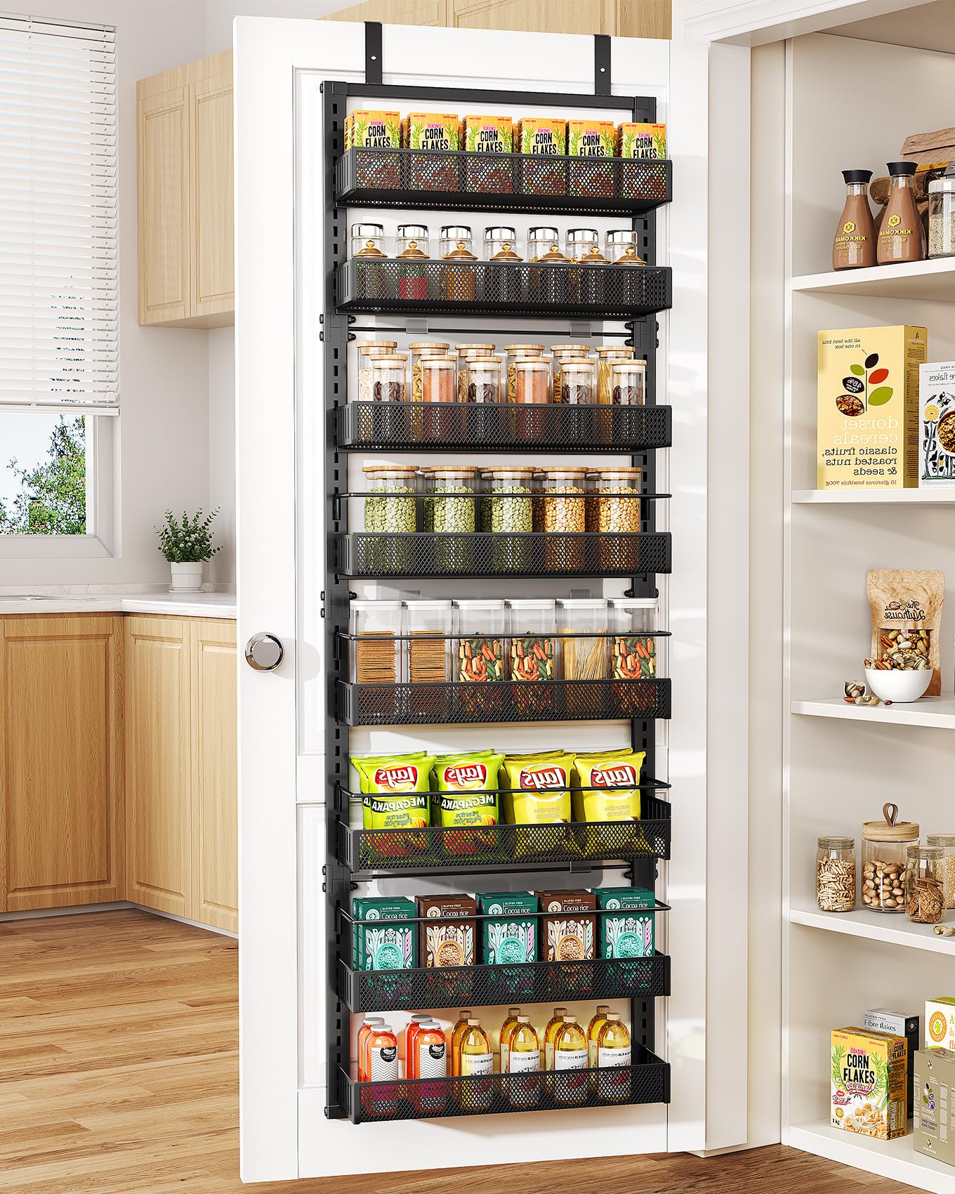 SNTD over-the-door pantry organizer eight-tier keeps spices organized and accessible