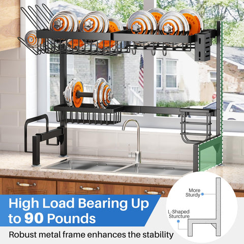 SNTD anti-slip suction cups keep the rack firmly in place.