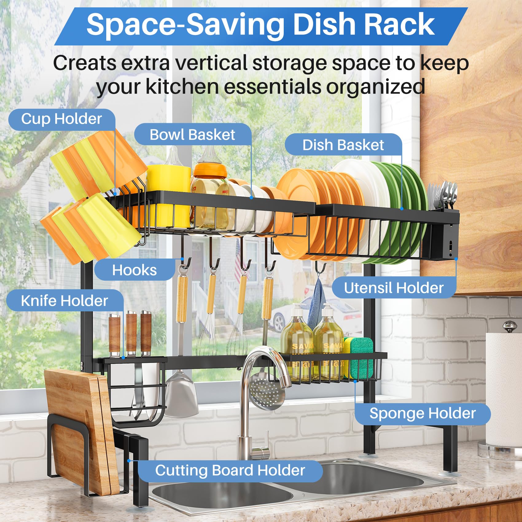 SNTD rack demonstrates organized space for dishes and glassware.