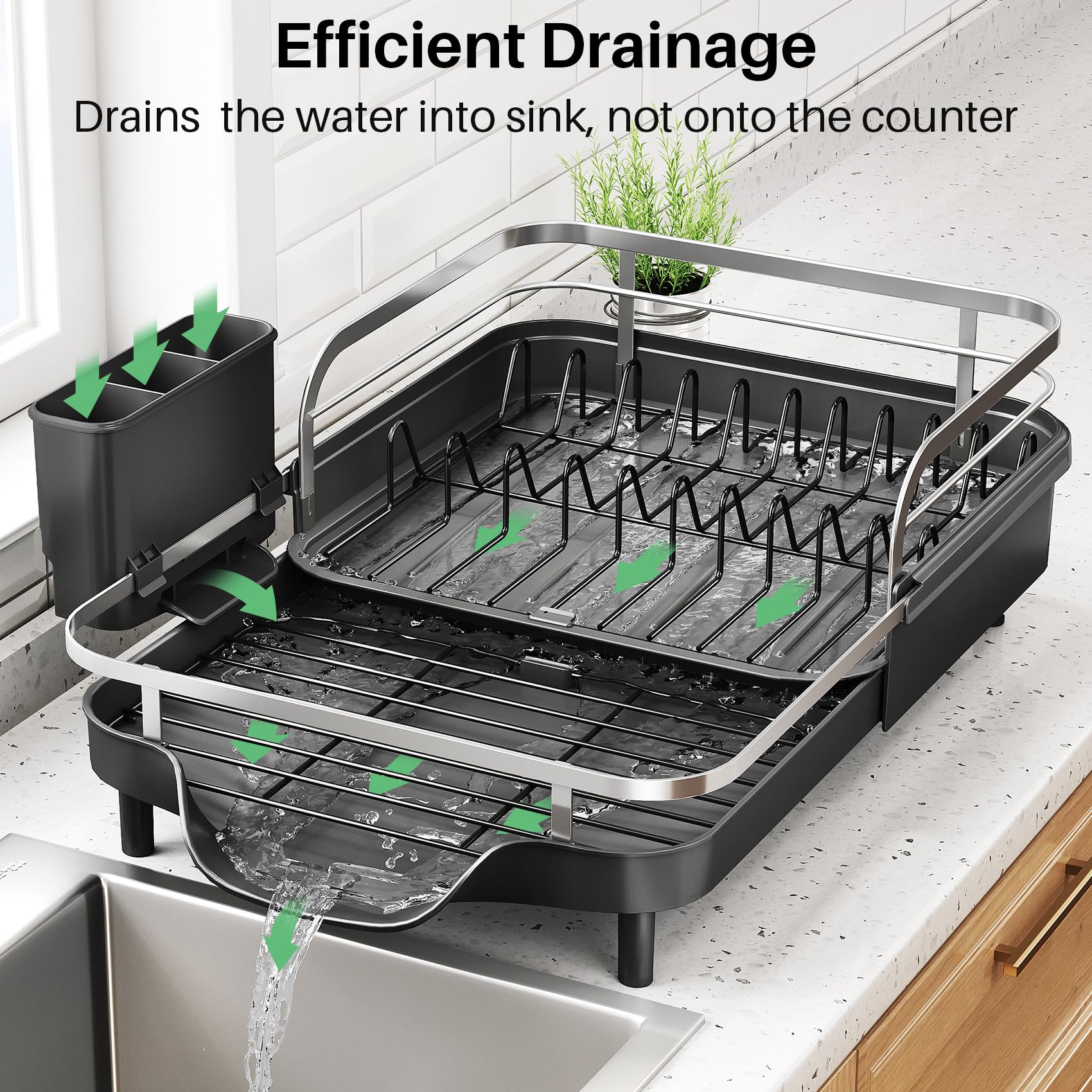 SNTD safe and steady guardrails secure dishes during drying.