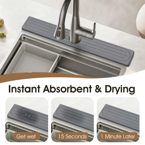 Snuggery faucet mat drying surface prevents water pooling on counters.