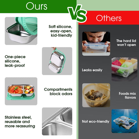 Snuggery two-compartment container for dips, fruit, or sauces