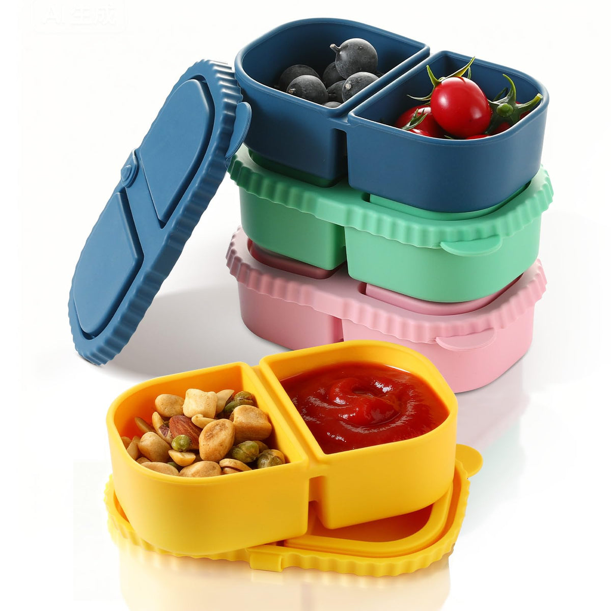 Snuggery Snackle Box dual compartments showing two-chamber design for portioned snacks