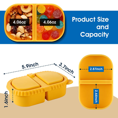 Snuggery Snackle Box leak-proof lid illustrated for travel and spill protection