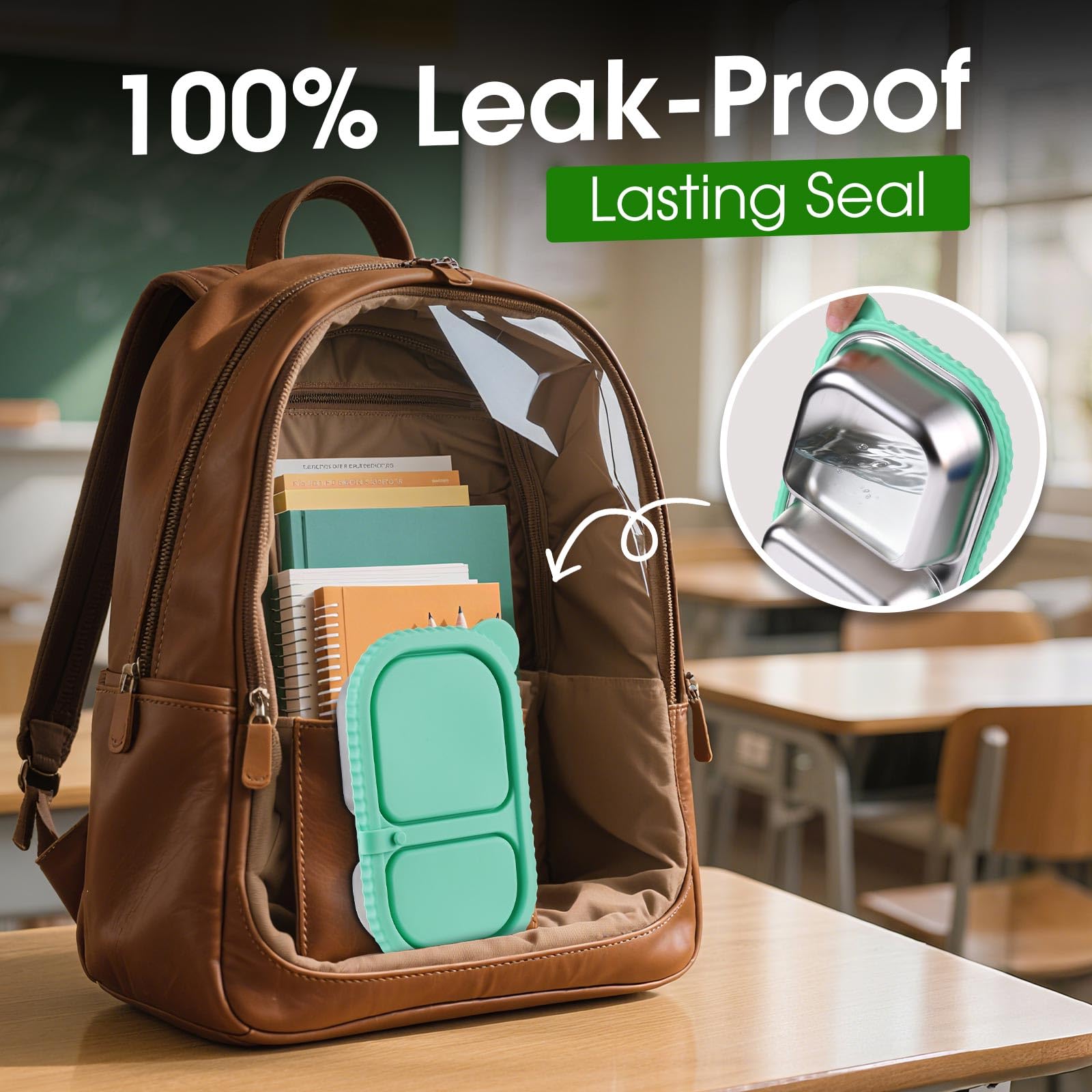 Snuggery two-compartment snack box with leakproof lid for flavor separation