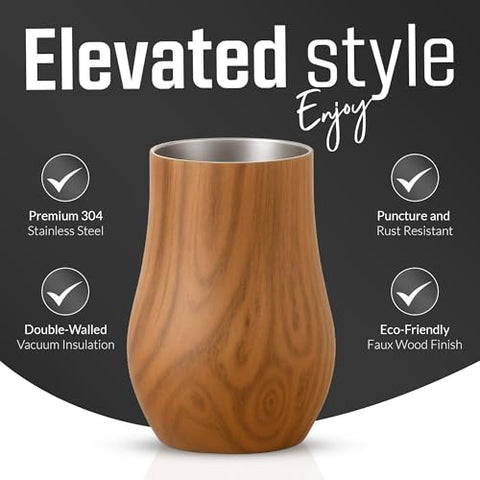 Snute durable stainless-steel whiskey glass, shatter-proof and rust-resistant for adventures.