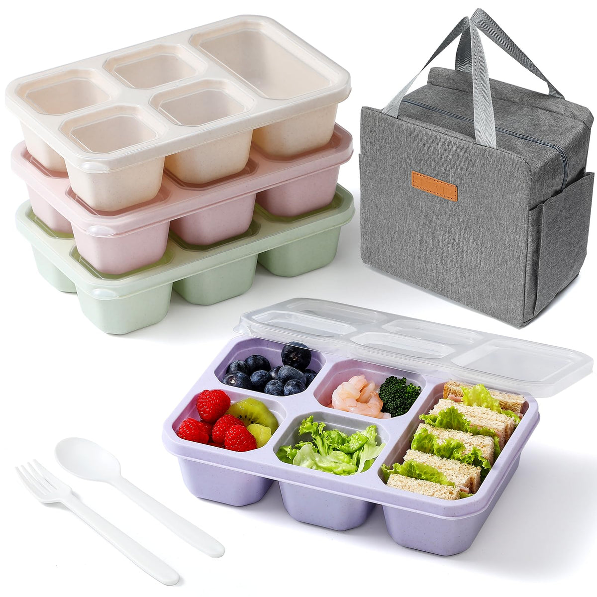 Snuvid bento set with insulated lunch bag keeps meals fresh on the go