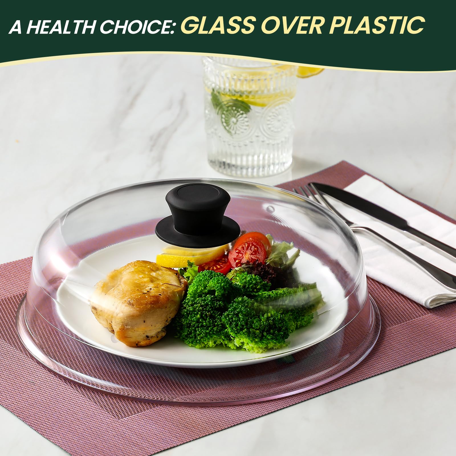 Snuvid dishwasher-safe glass lid is easy to clean and reusable.