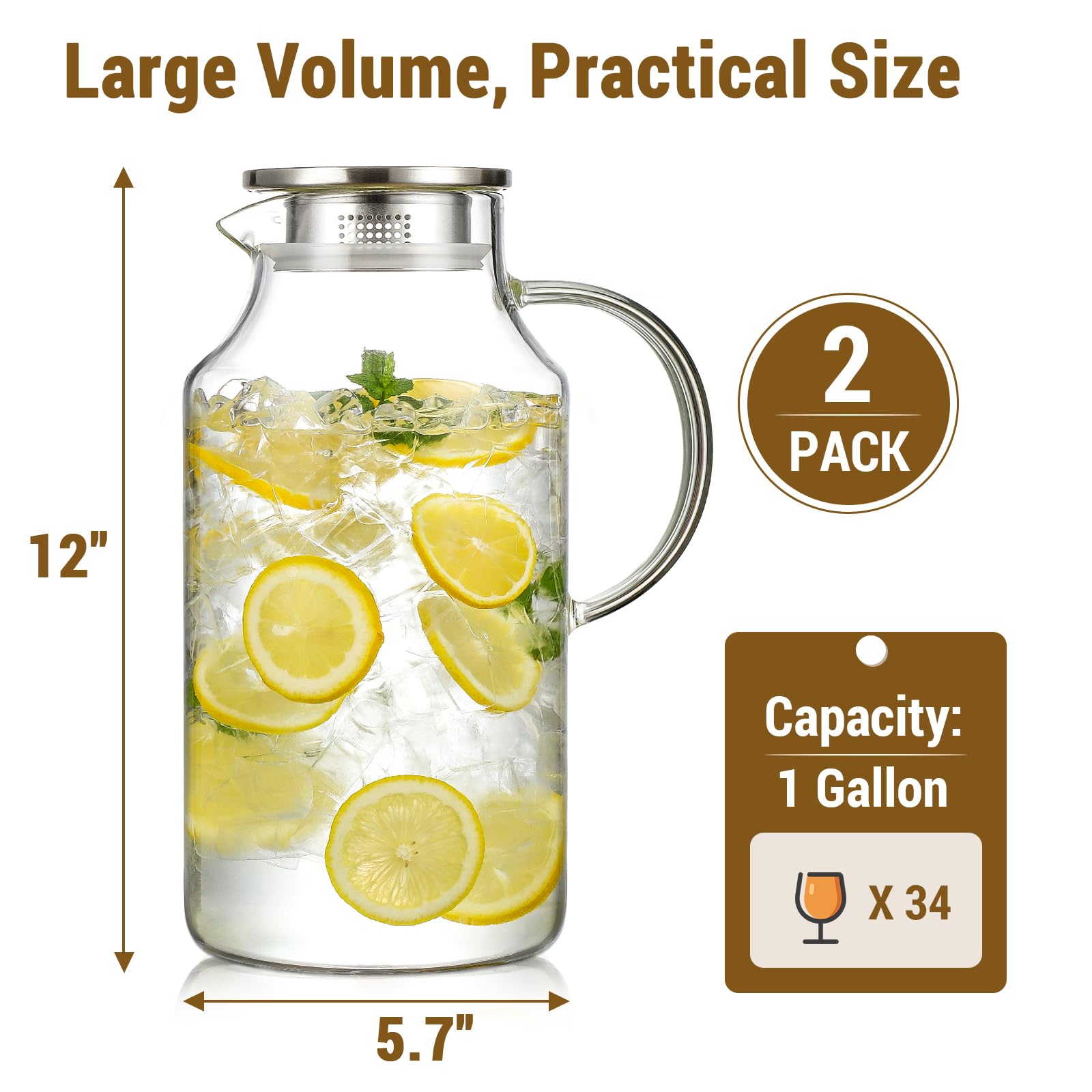 Snuvid dual-pour lid lets you strain tea or pour smoothly with the wide opening.