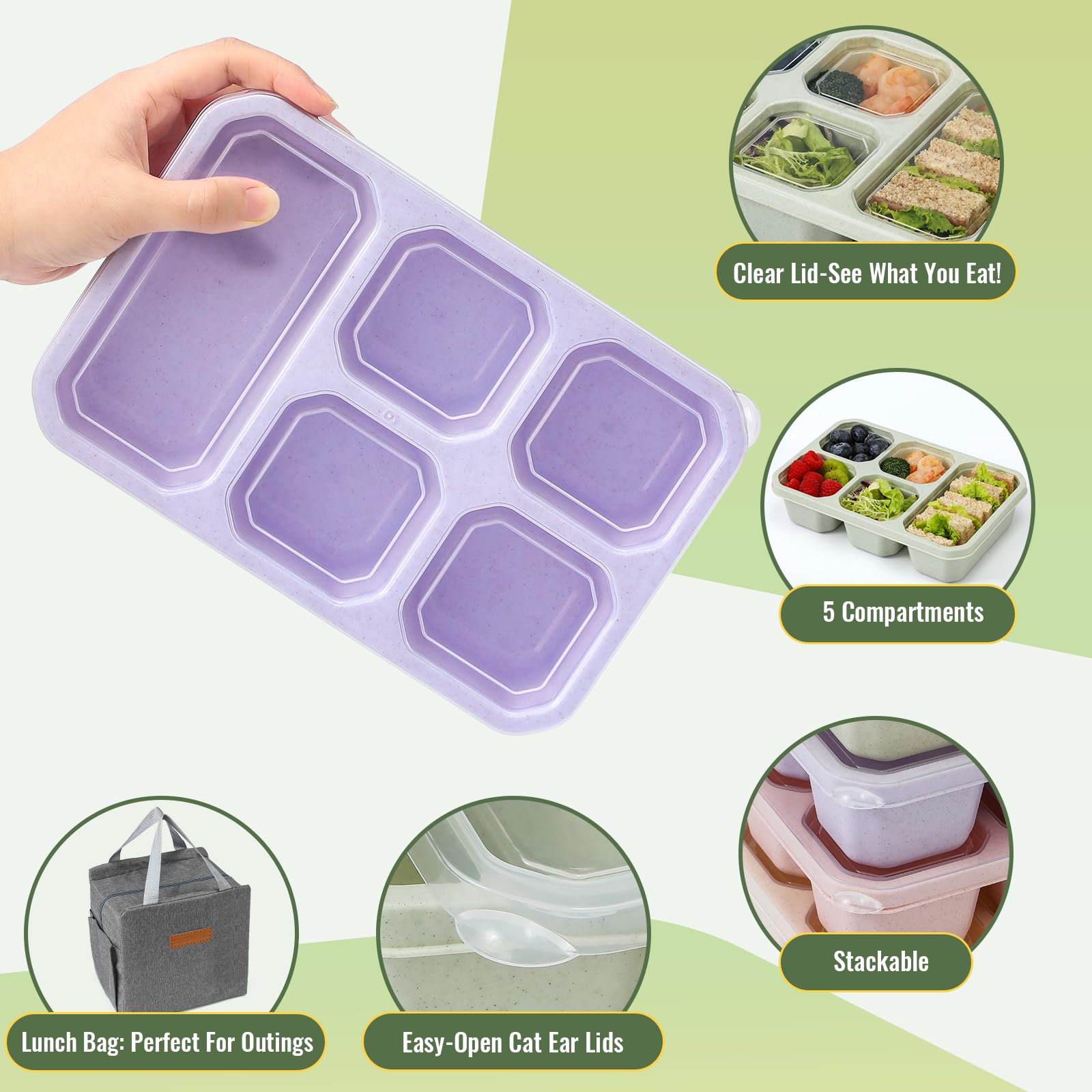 Snuvid five-compartment design helps organized, portion-controlled meals