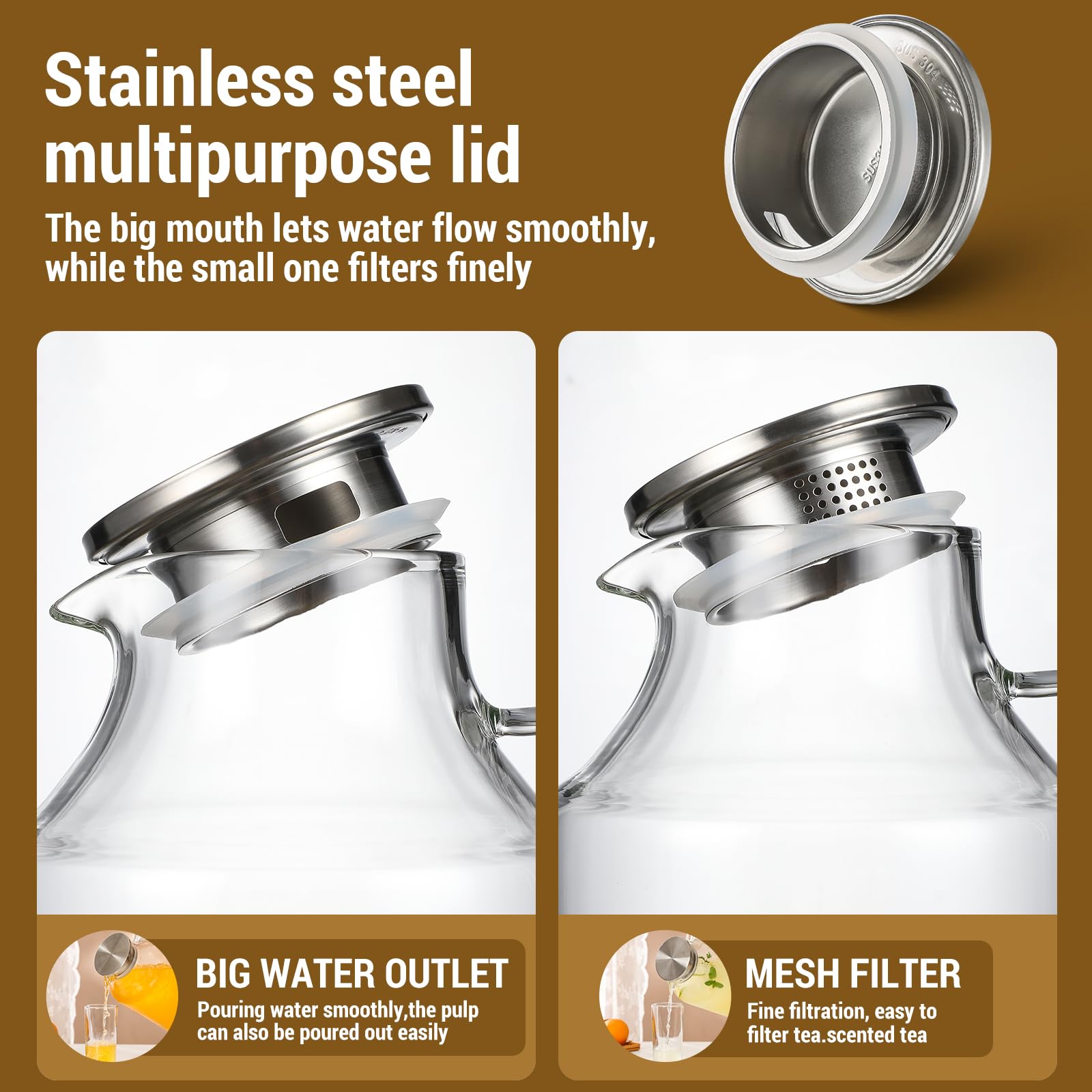 Snuvid pitcher fits in standard fridge shelves for convenient storage.