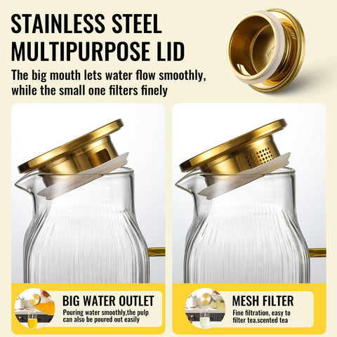 Snuvid borosilicate glass pitcher shows crystal clarity for beverages.