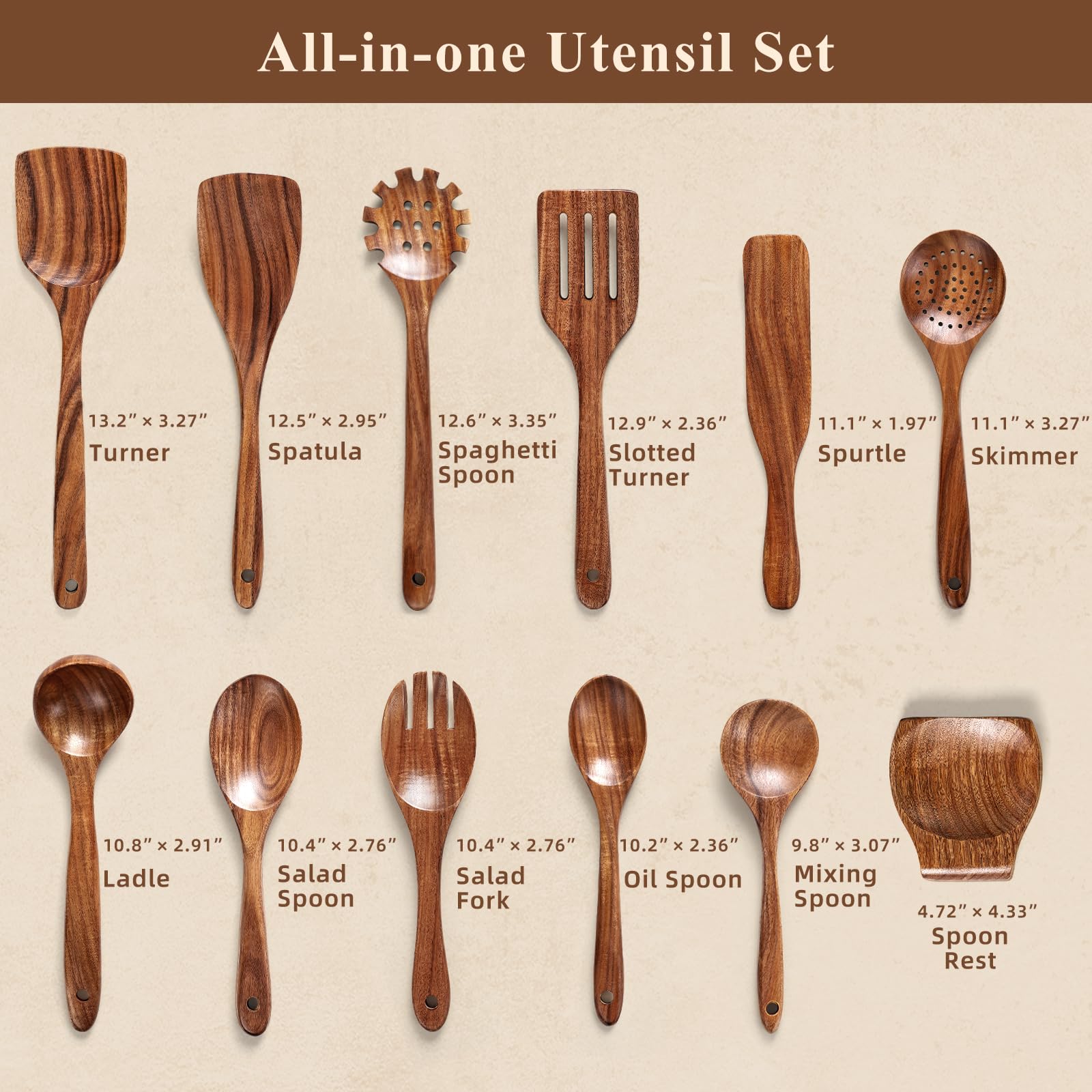Snuvid teak wood spatula gliding over sizzling food, scratch-free surface.