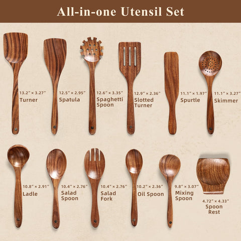 Snuvid teak wood spatula gliding over sizzling food, scratch-free surface.