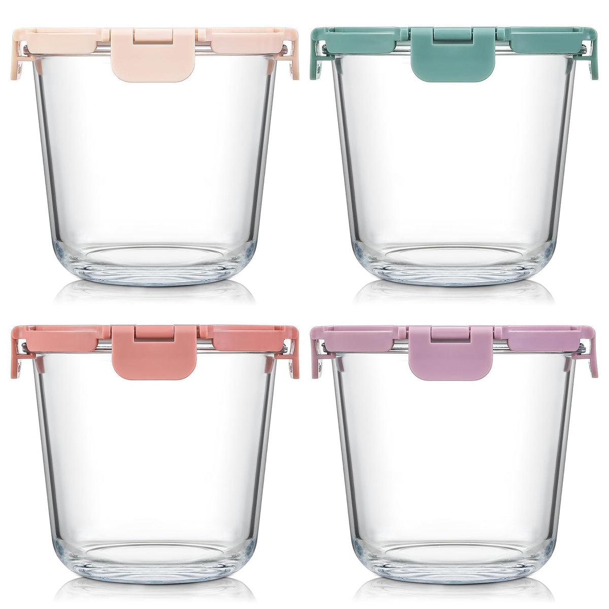 Snuvid upgraded lid on a four-set container ensures durable, long-lasting meal prep use.
