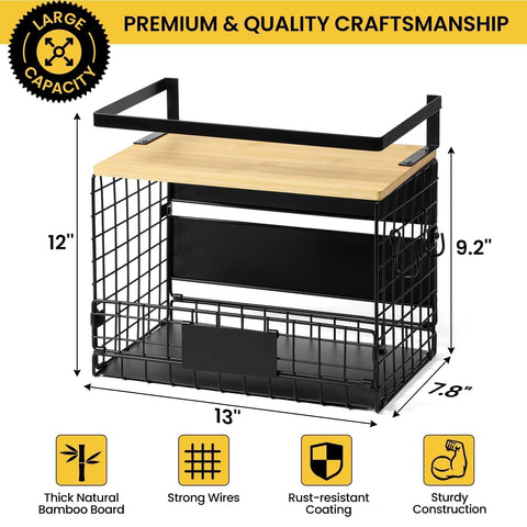 Snuvid WIDER SHELF bamboo top adds sturdy, stylish storage.