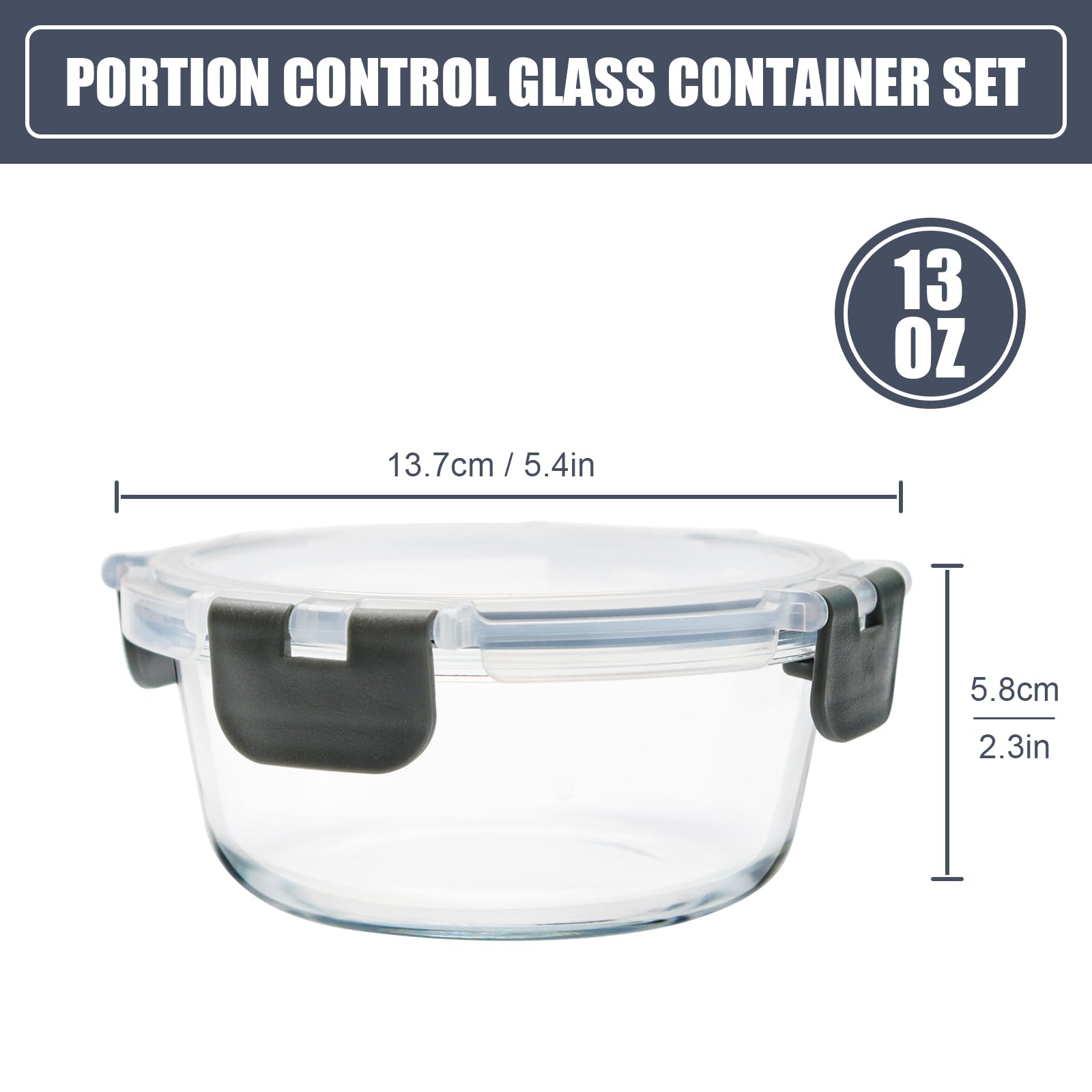 SOACOAKO glass meal prep lids snap leak-proof, ideal for portable lunches
