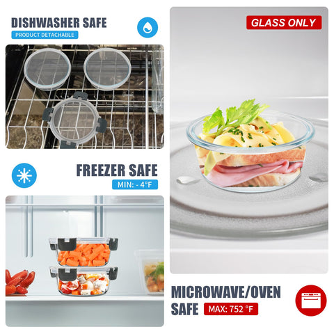 SOACOAKO clear glass helps identify contents at a glance