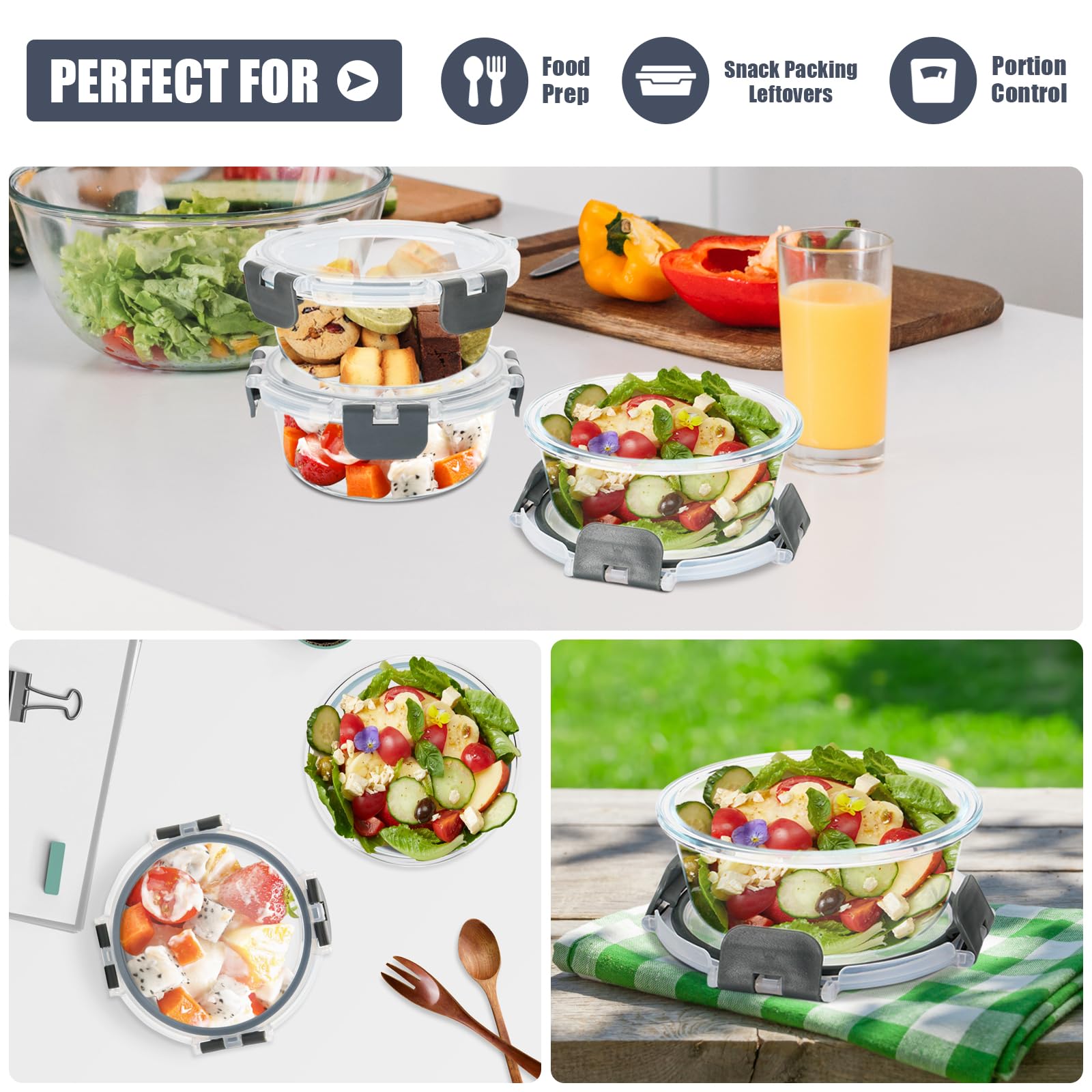 SOACOAKO microwave and freezer safe for quick meal prep