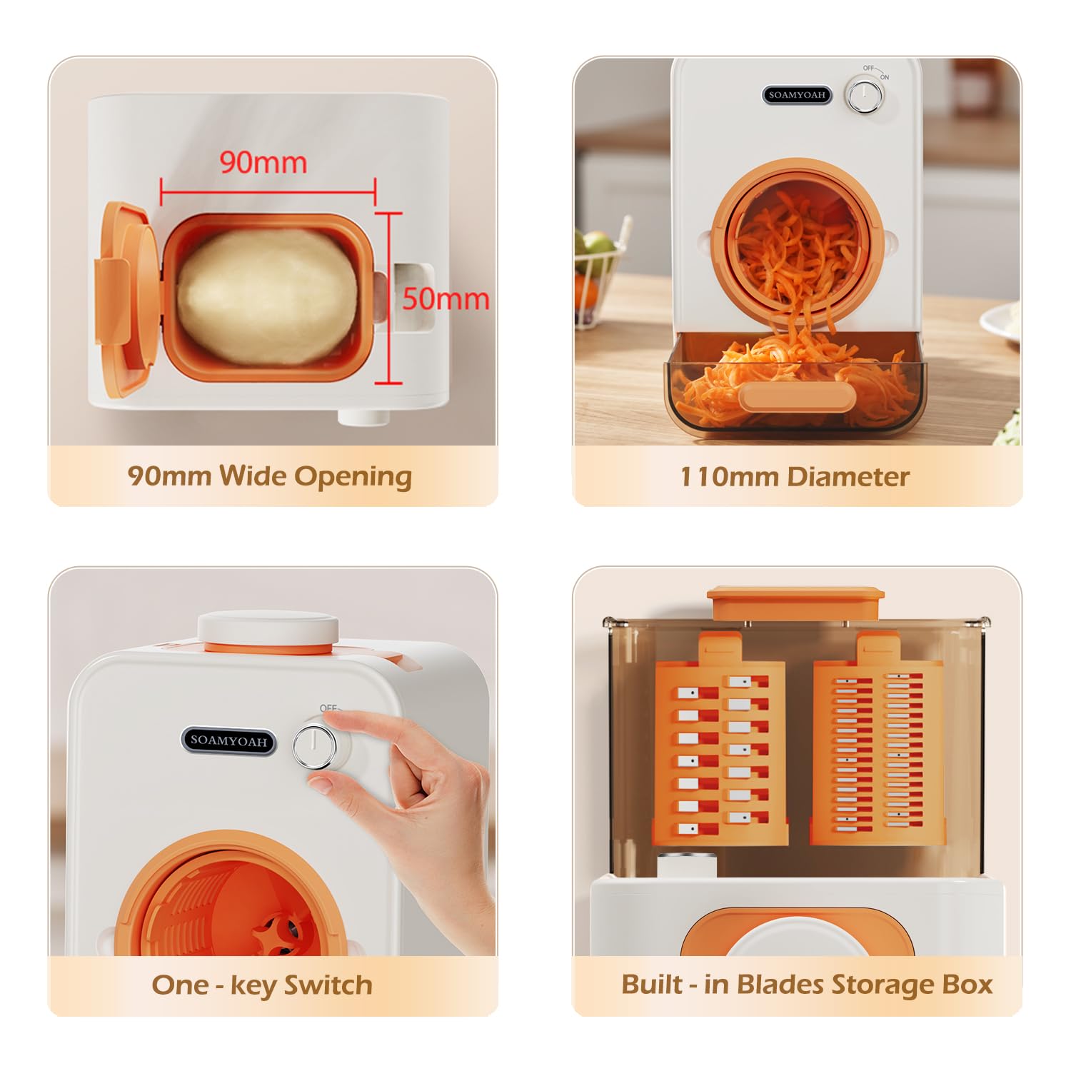 SOAMYOAH easy-clean design with brush for quick cleanup.