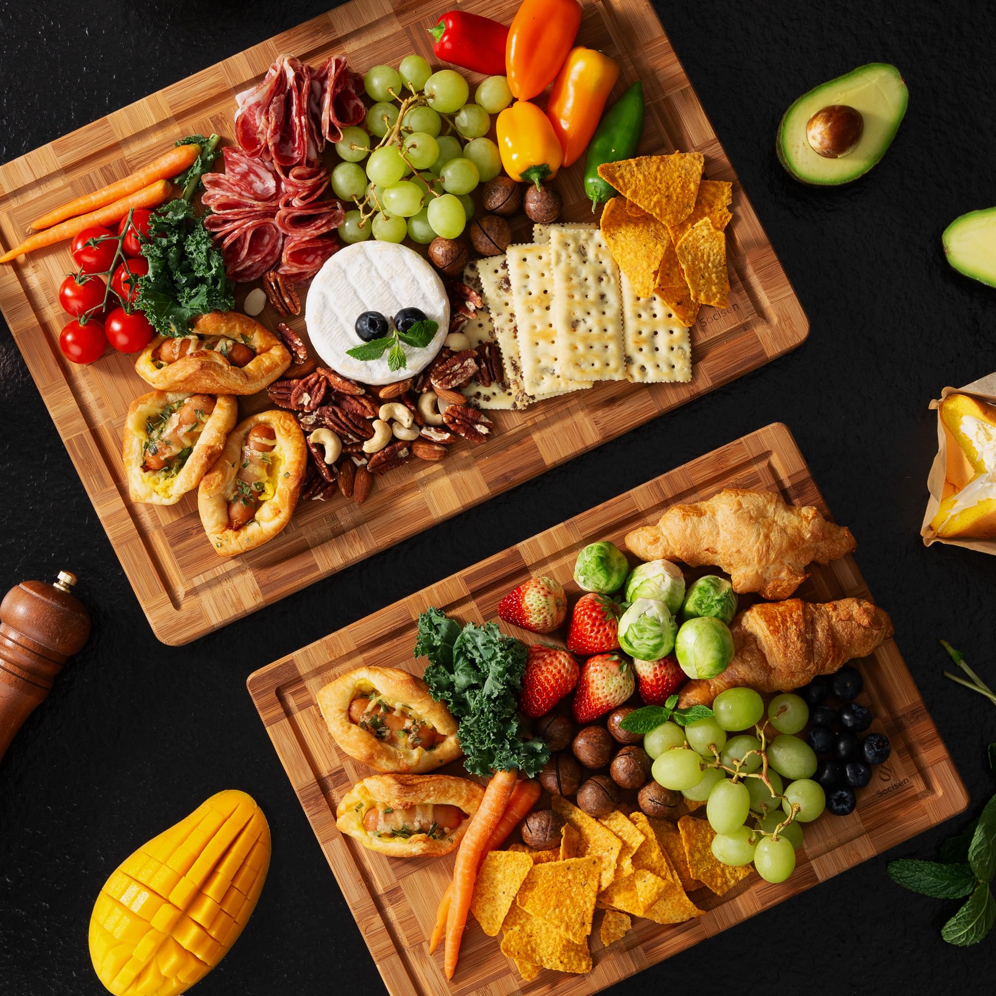 Socisen natural bamboo grain adds organic kitchen style