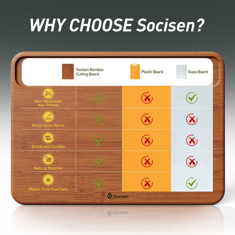 Socisen gift-ready cutting board set adds kitchen elegance.