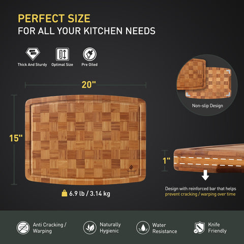 Socisen bamboo cutting board over-sink design for convenient workspace