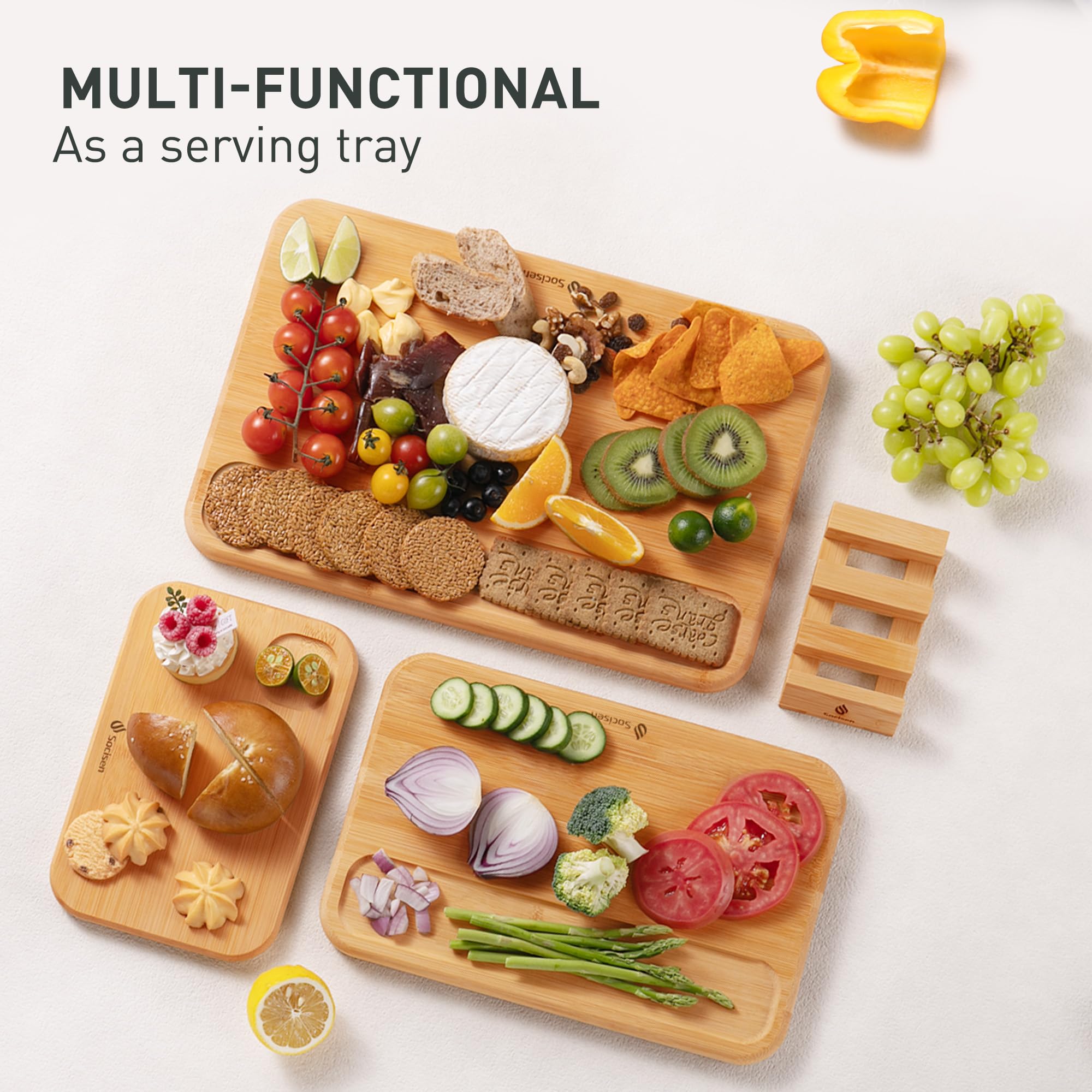 Socisen built-in handles for easy transport from counter to table.