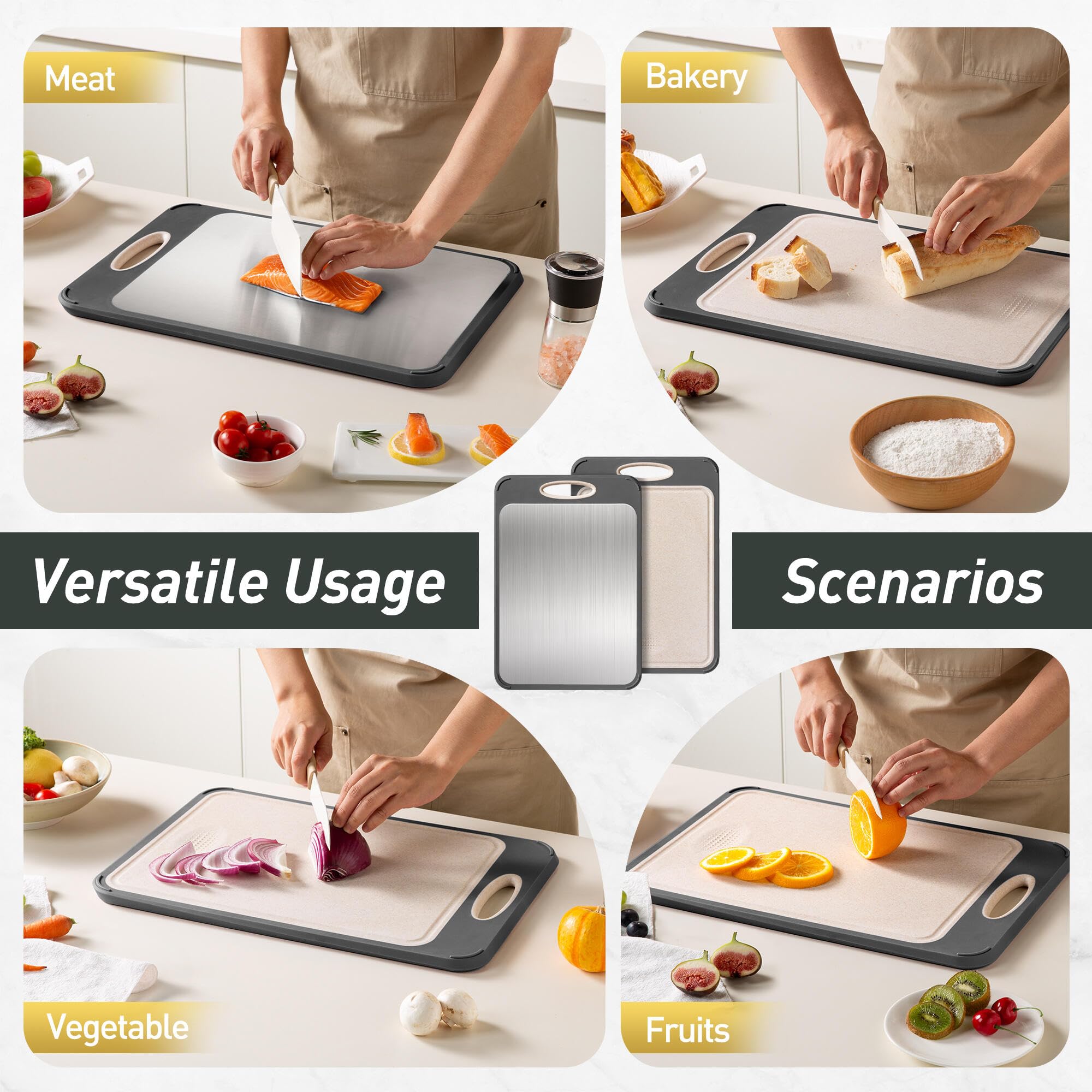 Socisen board with easy-clean surface for fast rinsing and drying.