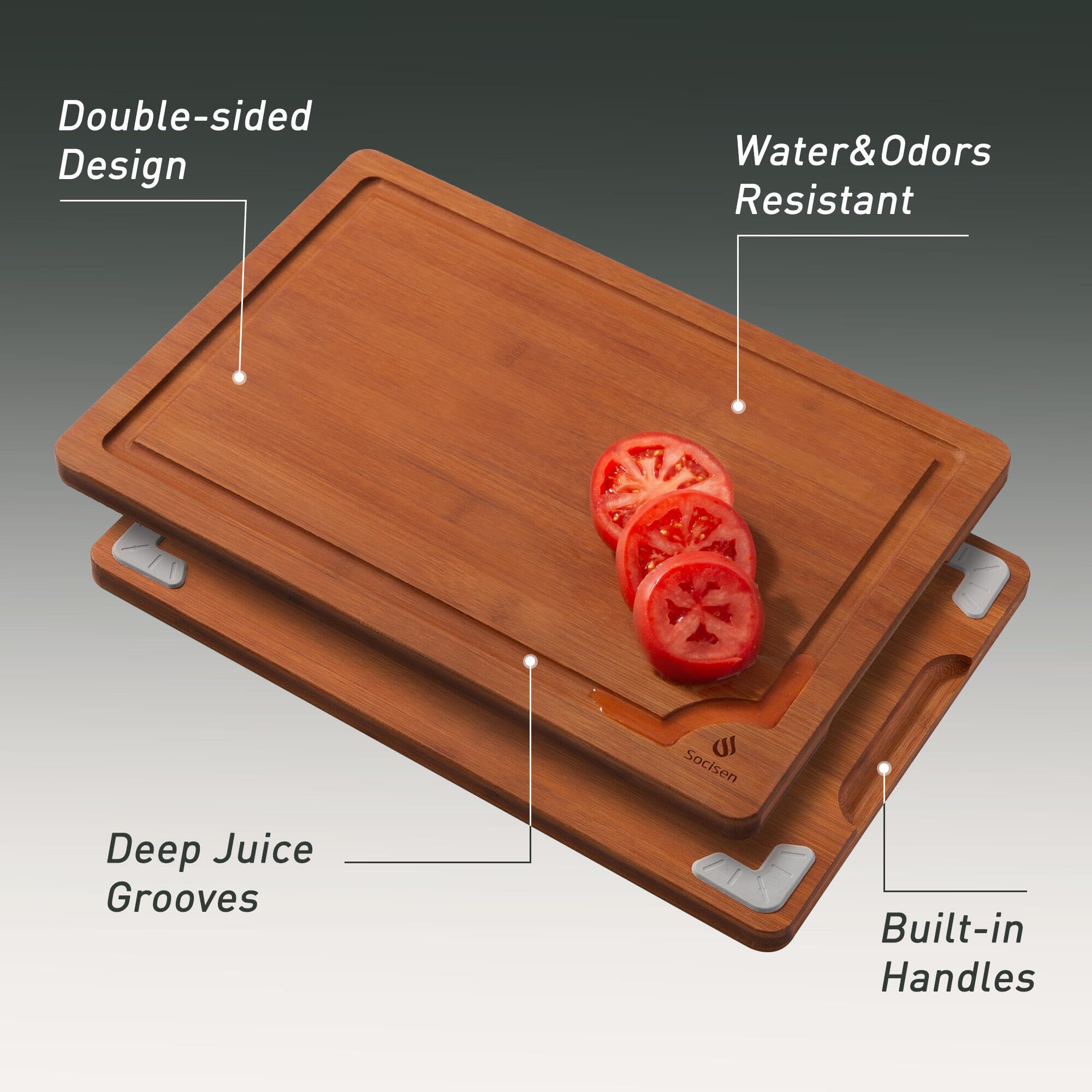 Socisen board highlighting rounded edges for comfortable handling and safe use.
