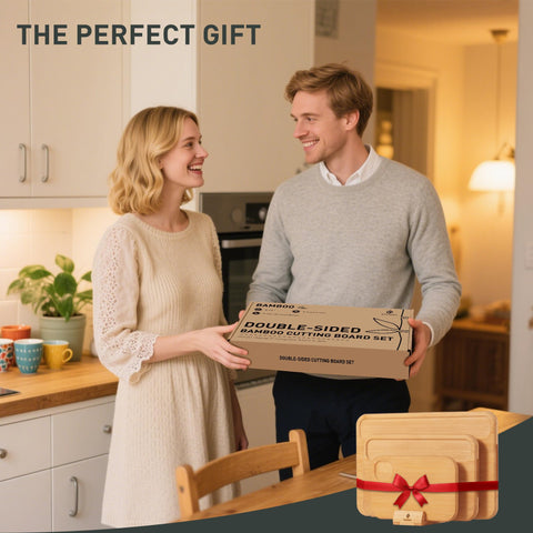 Socisen board demonstrating dual-sided use for chopping and serving.