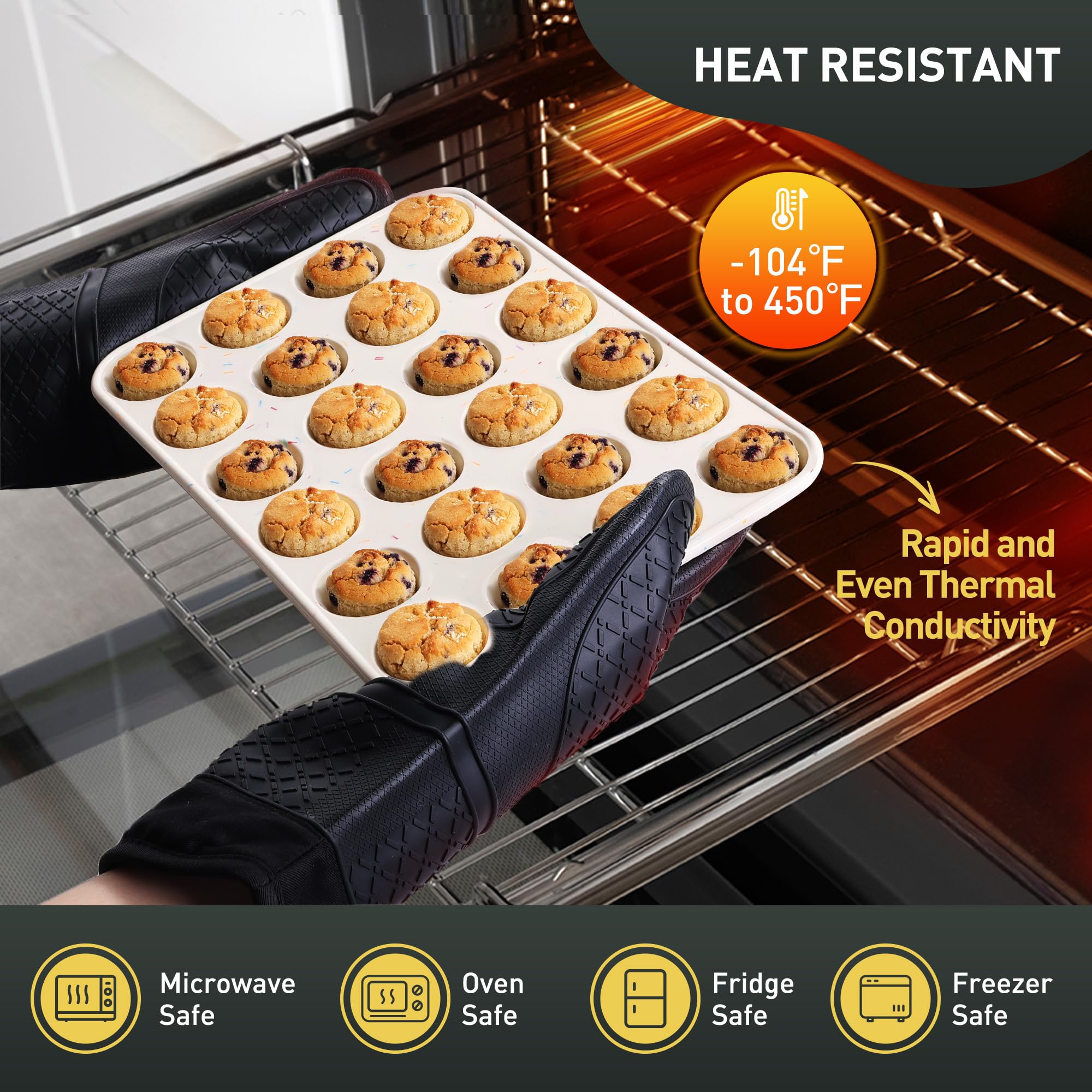 Socisen dishwasher-safe silicone muffin pan for quick cleanup