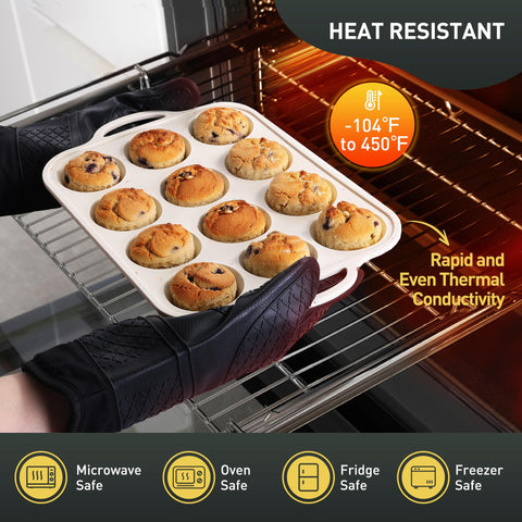 Socisen dishwasher-safe silicone muffin pan for effortless cleanup after bakes.
