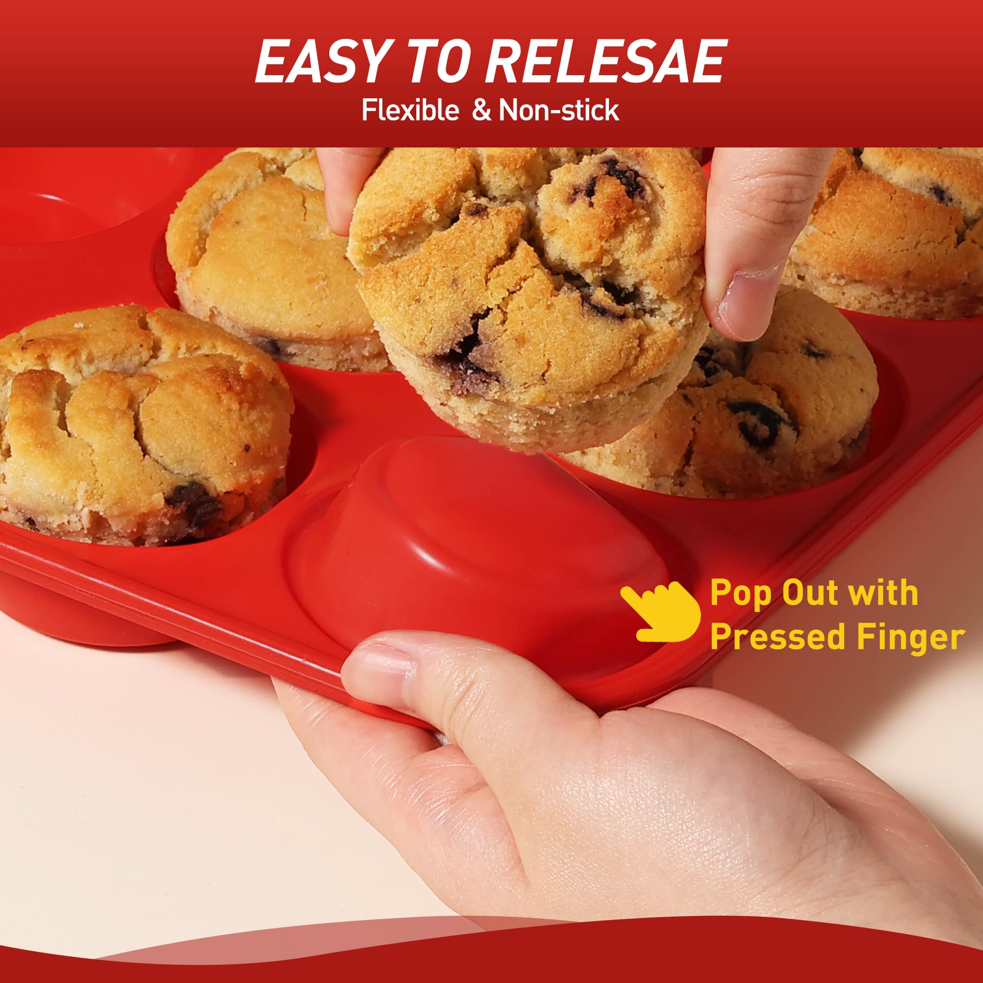 Socisen food-grade silicone muffin tray is oven-safe and versatile