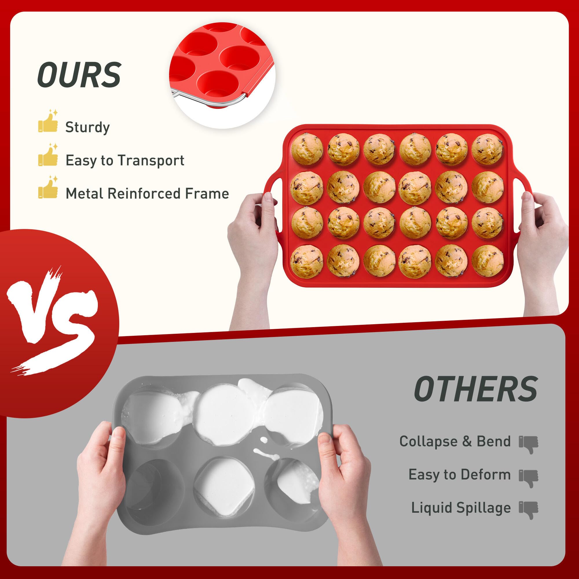 Socisen mini-size cupcake pan for small kitchens and RV storage.