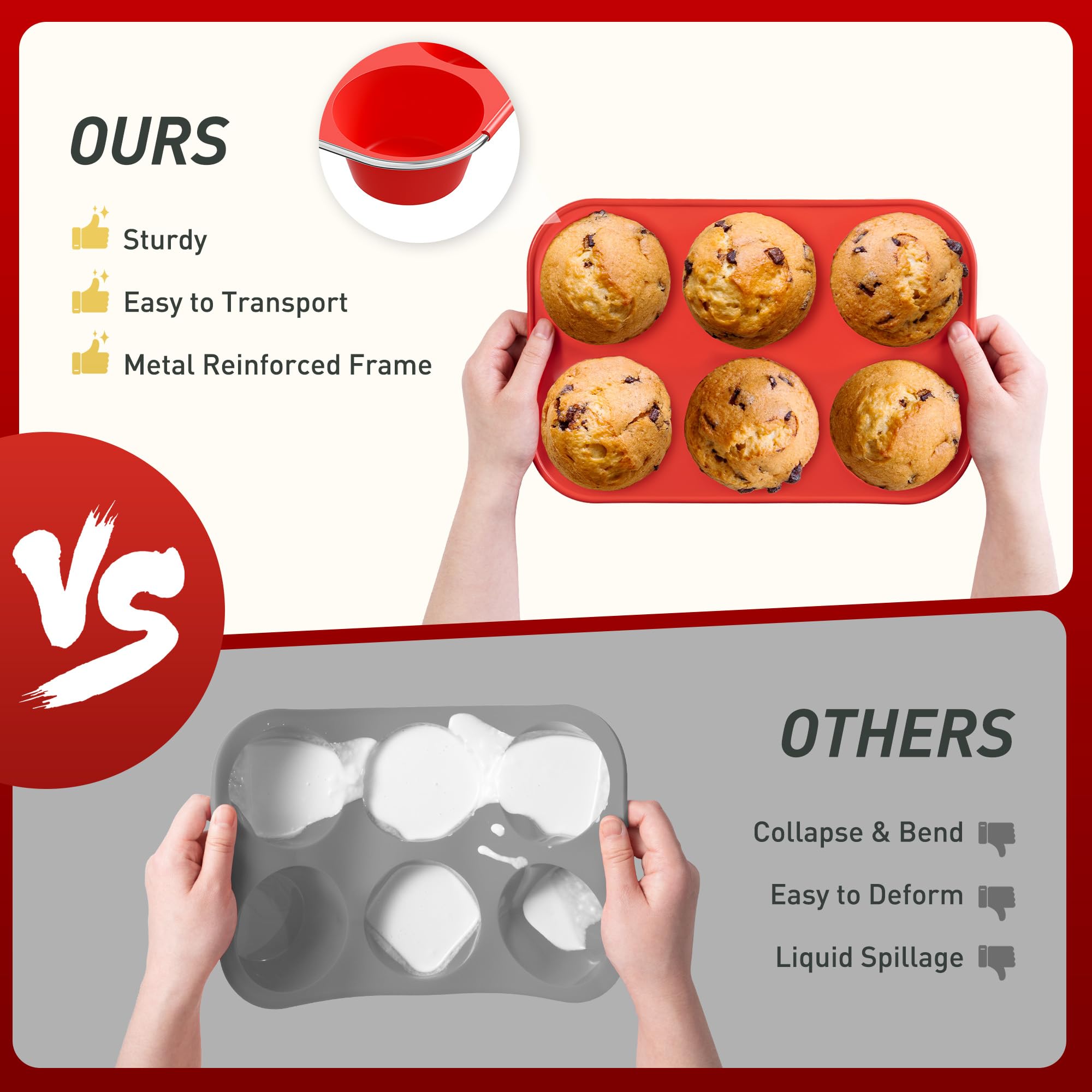 Socisen muffin pan with nonstick surface for easy release