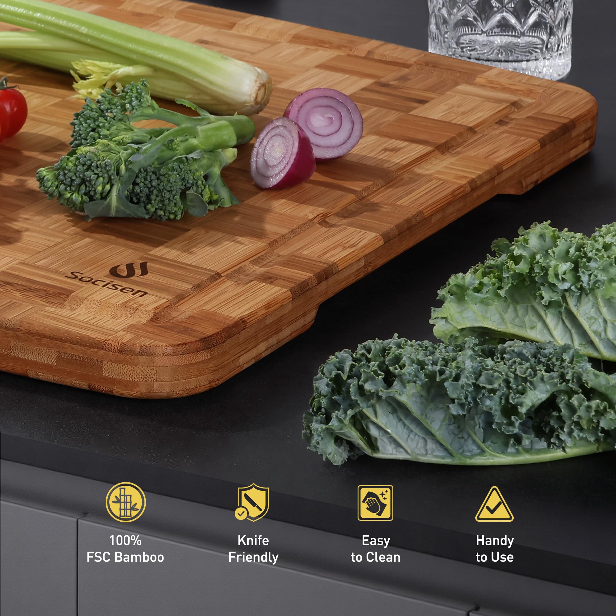 Socisen rounded edges provide a comfy grip during extended prep sessions