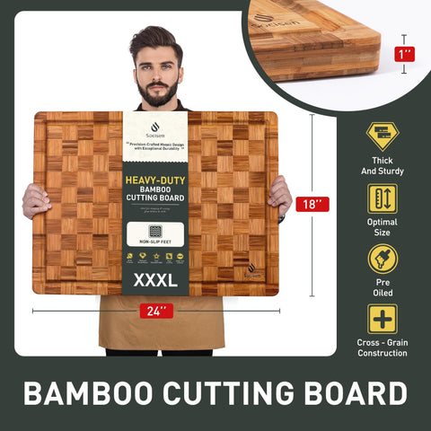 Socisen bamboo cutting board over-sink design for compact kitchens
