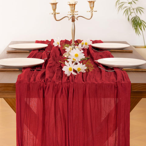 Socomi cheesecloth runner at baby shower setting with cozy breathable fabric