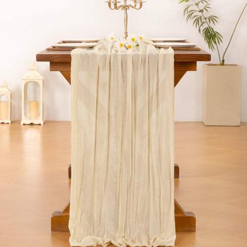 Socomi table setting with beige runners enhances warm, welcoming tables