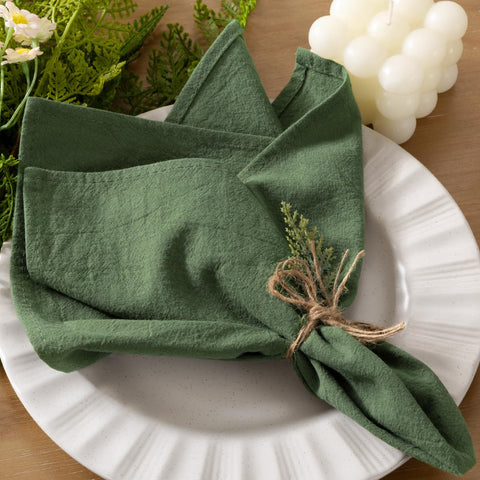 Socomi cloth napkins green fall set of 10 for elegant weddings and dinners.
