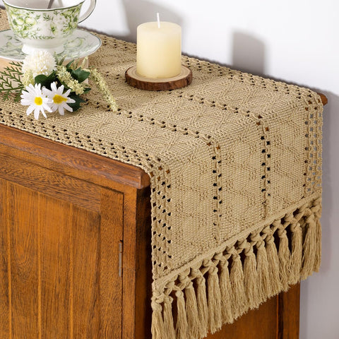 Socomi table runner cotton linen fabric adds soft texture to everyday tables.