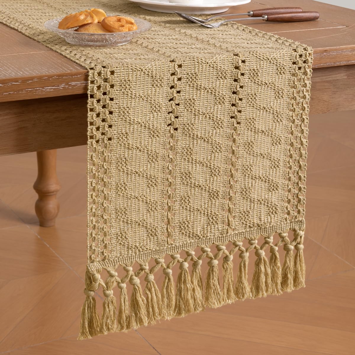 Socomi table runner dining room decor styling enhances boho farmhouse vibes.