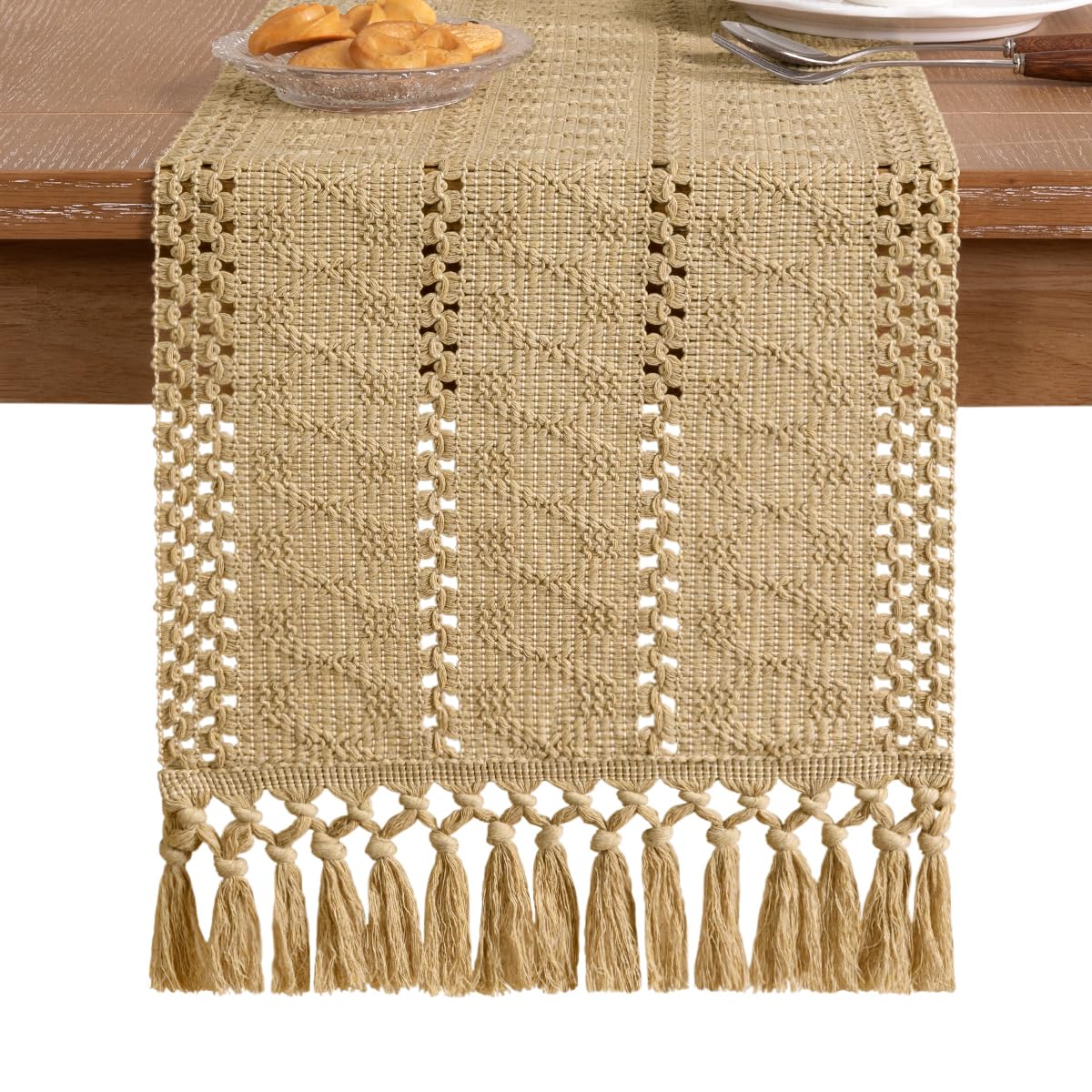Socomi table runner tassels fringe elevates holiday and special events ambiance.